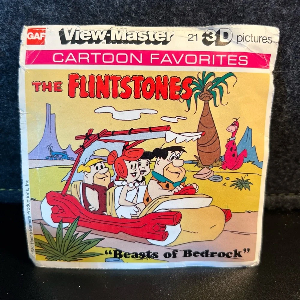 View-Master The Flintstones Beasts of Bedrock Cartoon 1980 3‎ Reel Packet & Book